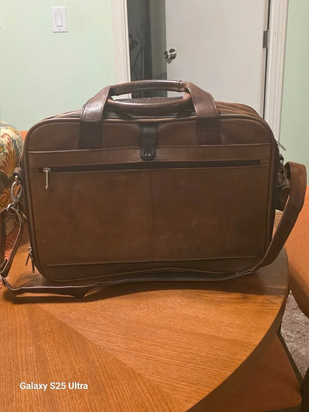 Rare Vintage 1990s Samsonite Distressed Leather Briefcase Messenger Laptop Bag